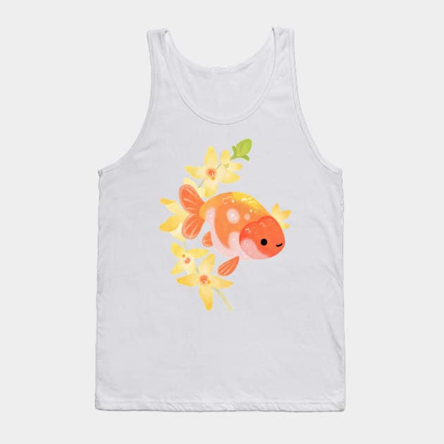 Ranchu and Forsythias 2 Tank Top by pikaole